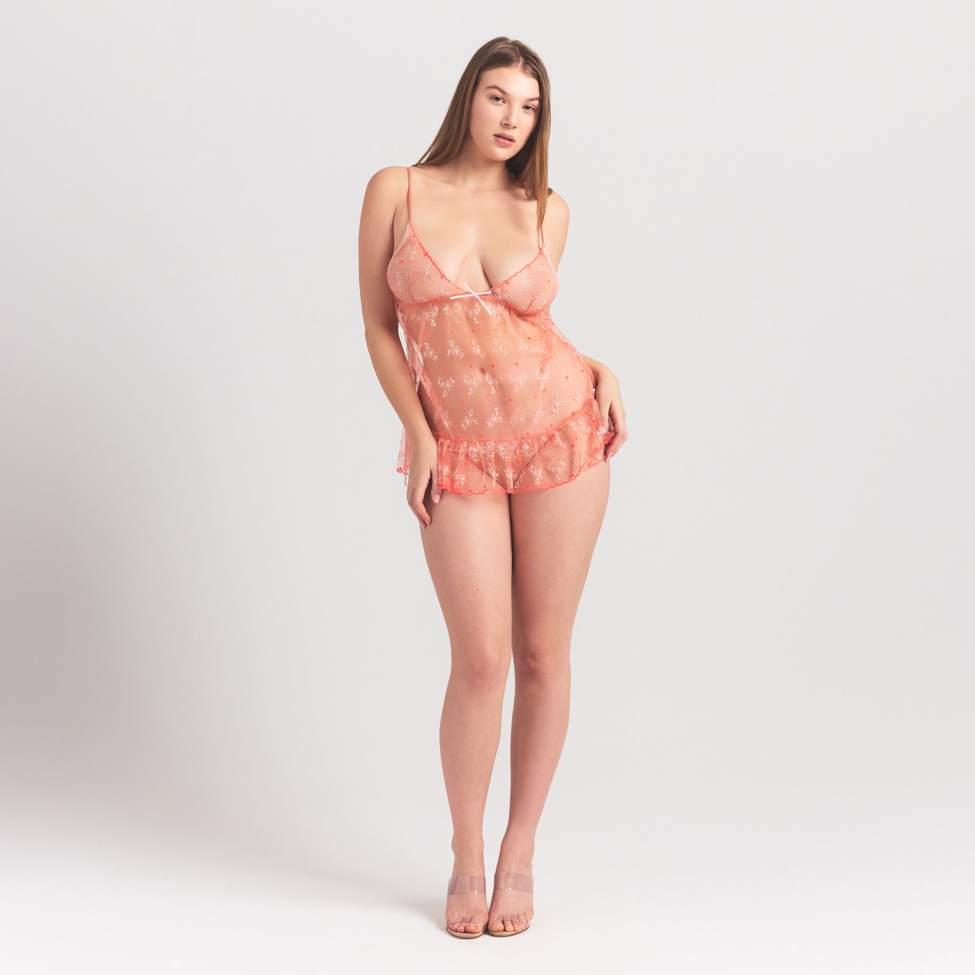 Mini Slip Dress And Tanga Set