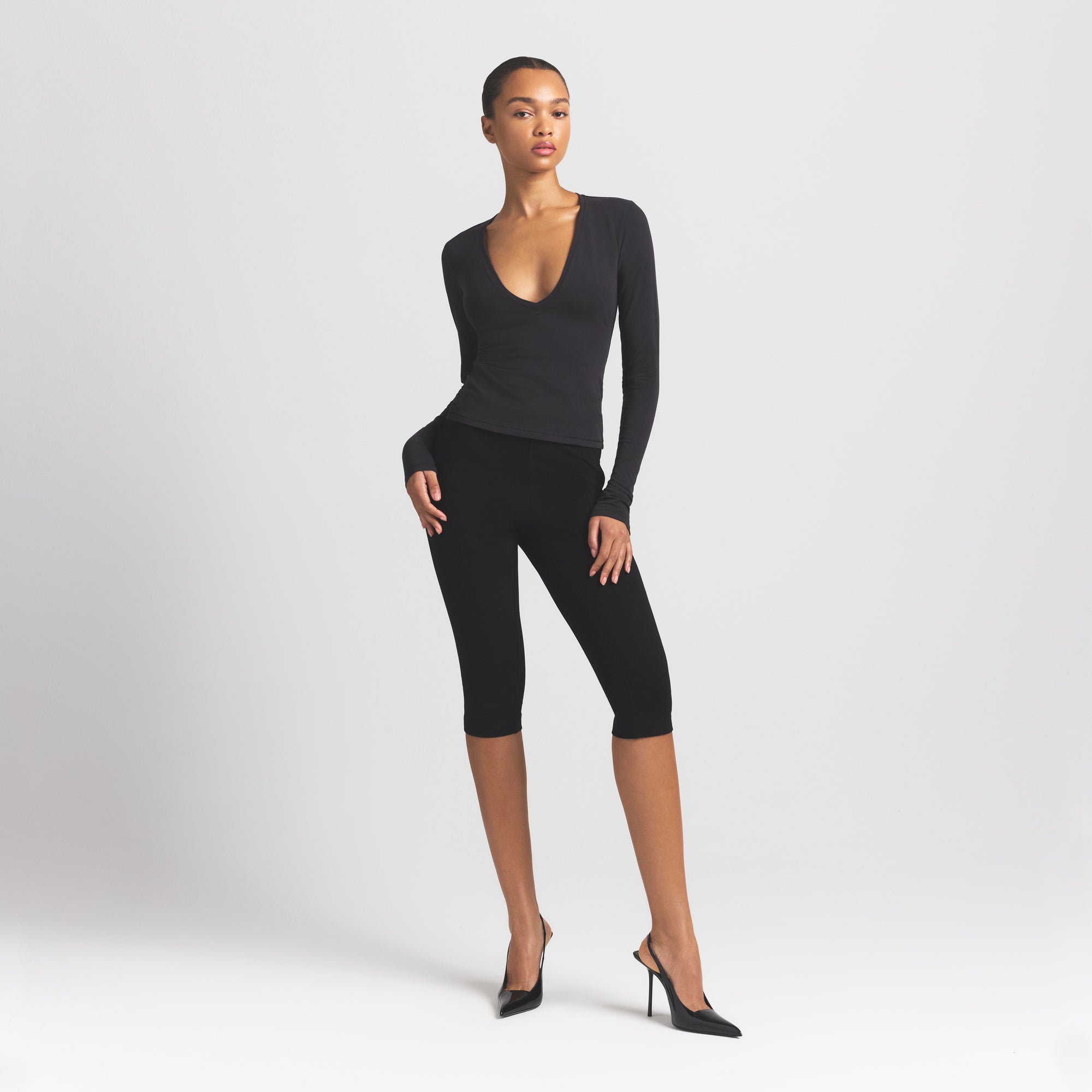 Long Sleeve Plunge Top