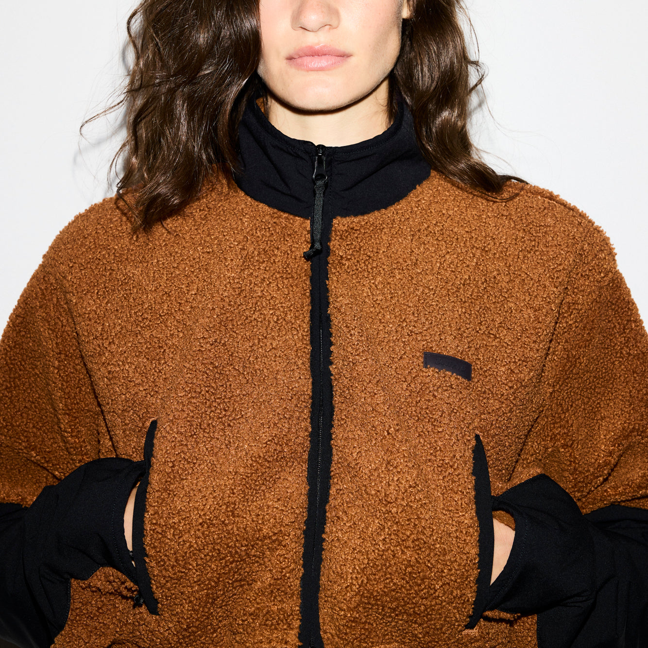 Funnel Neck Cropped Jacket - Image 2