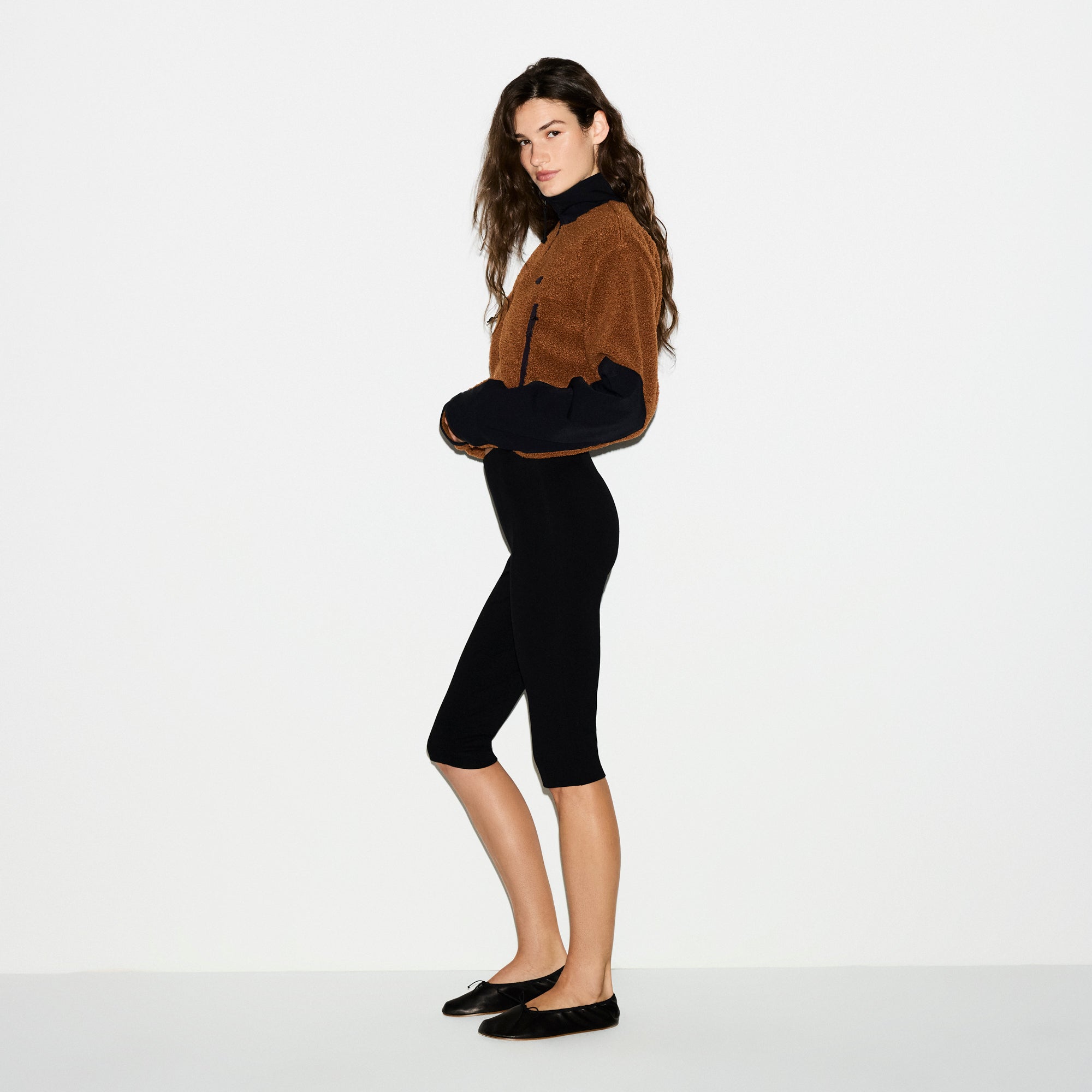 Funnel Neck Cropped Jacket - Image 5