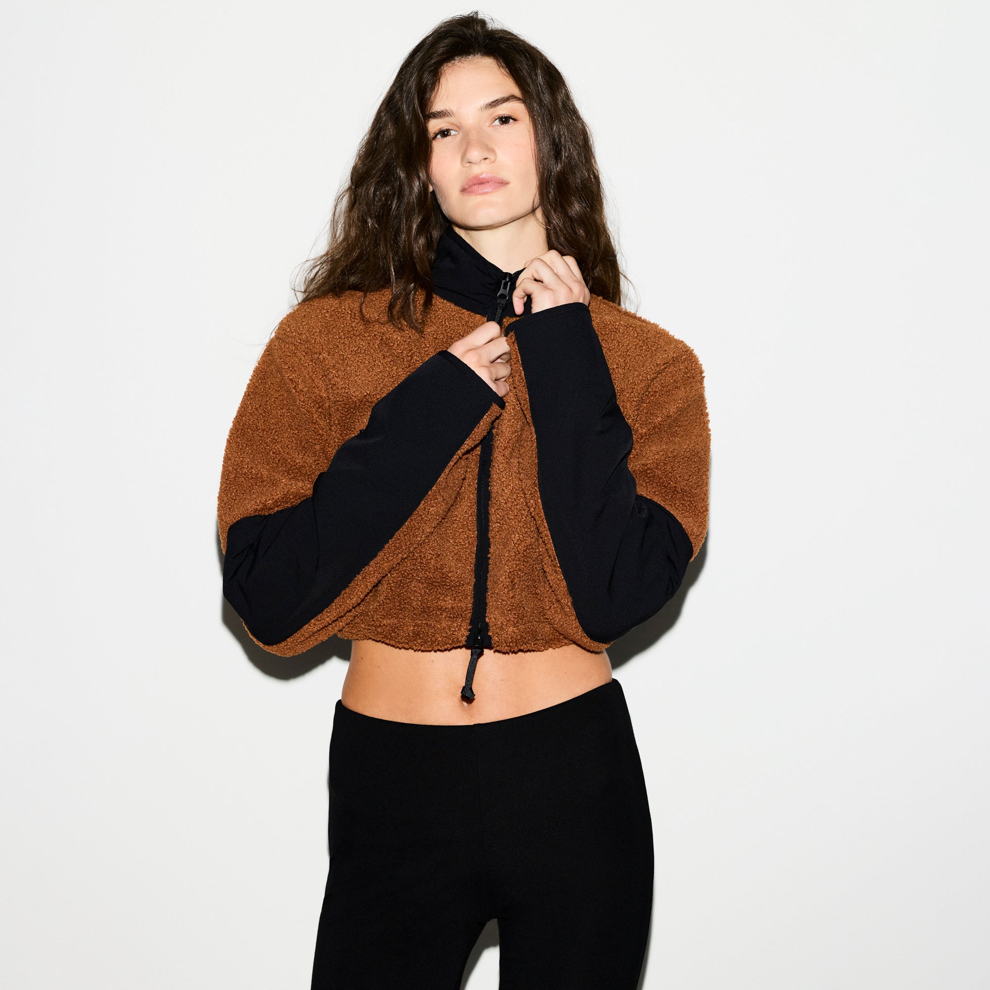 Funnel Neck Cropped Jacket - Image 3