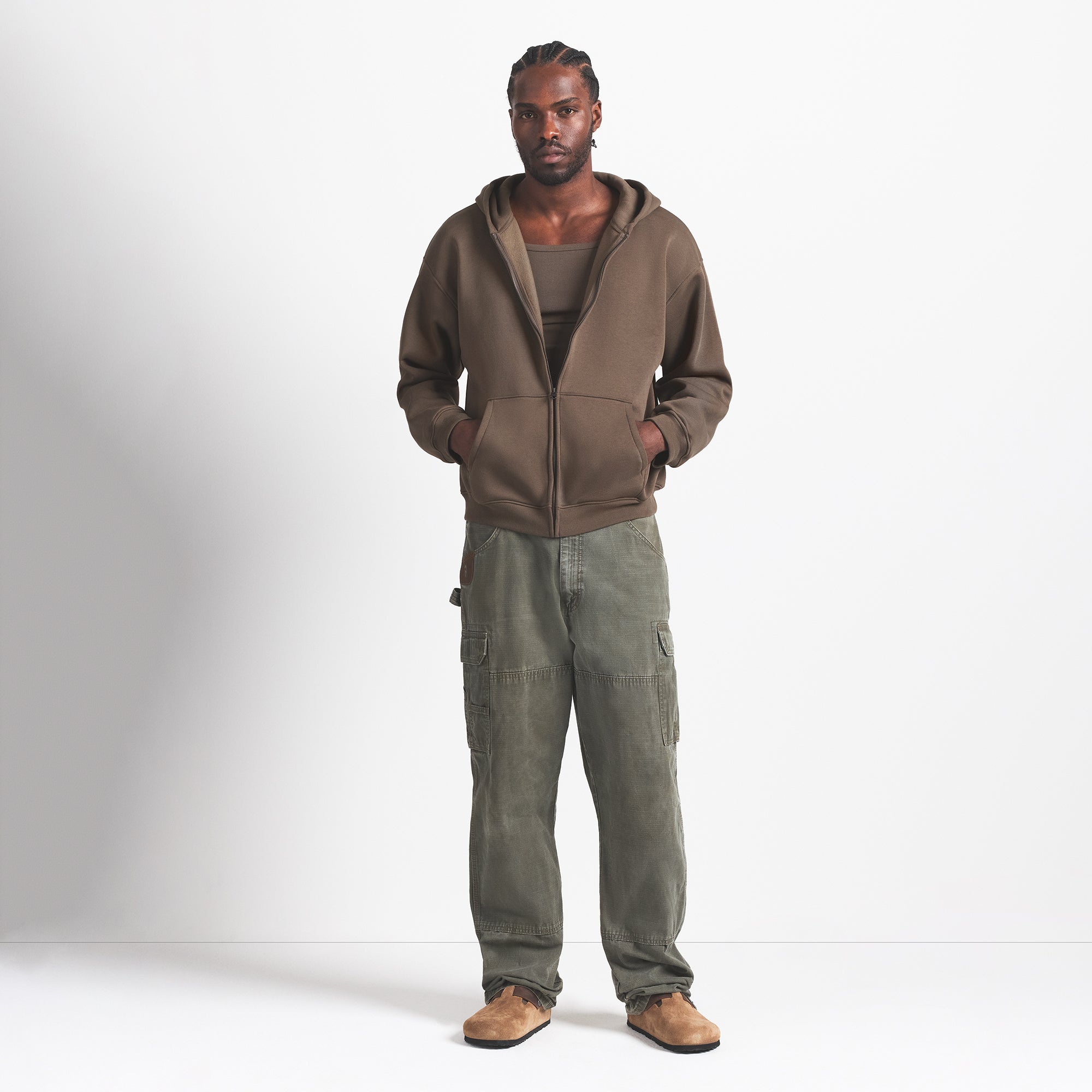 Mens Relaxed Zip Up Hoodie - Image 5