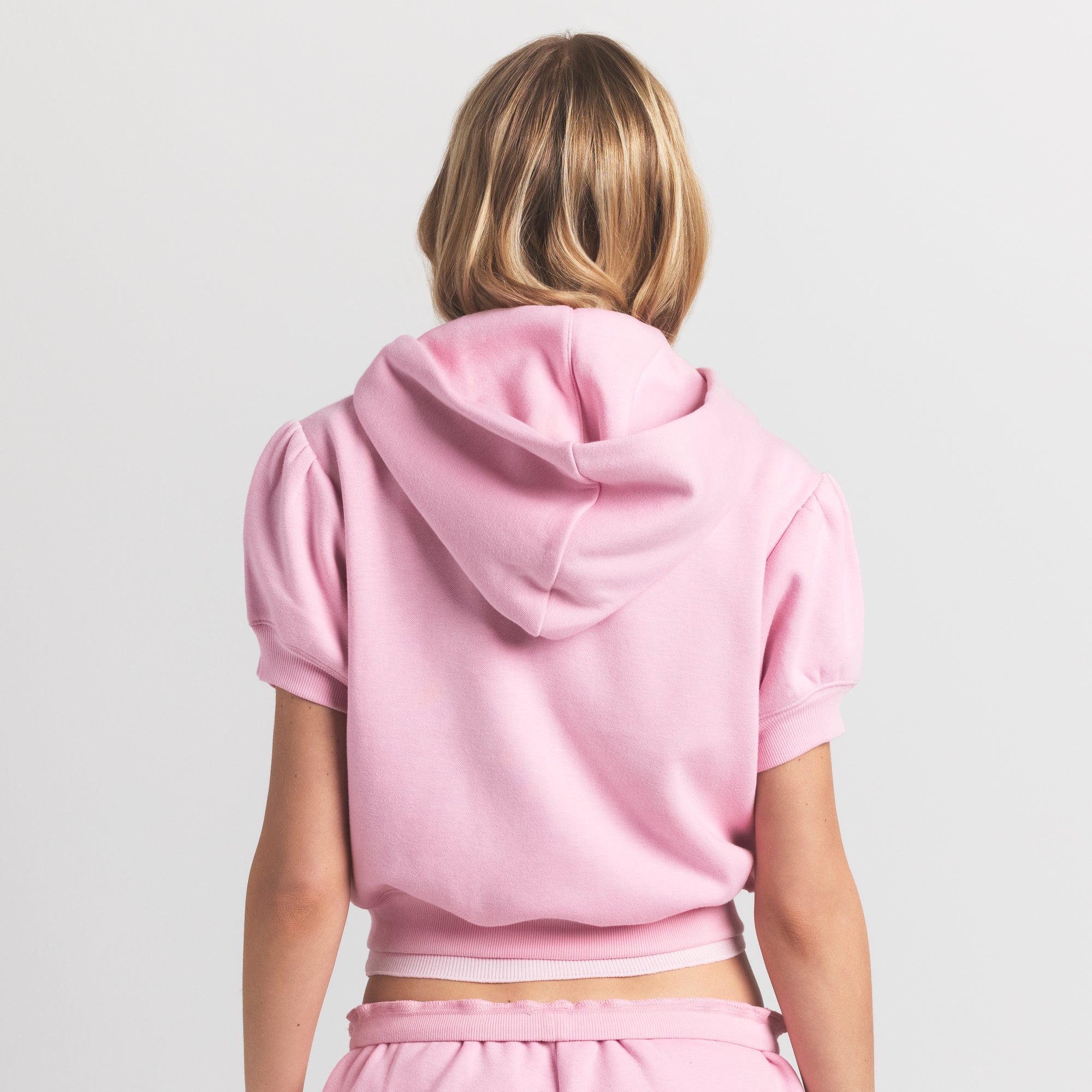 Bubble Sleeve Cropped Zip Up - Image 4