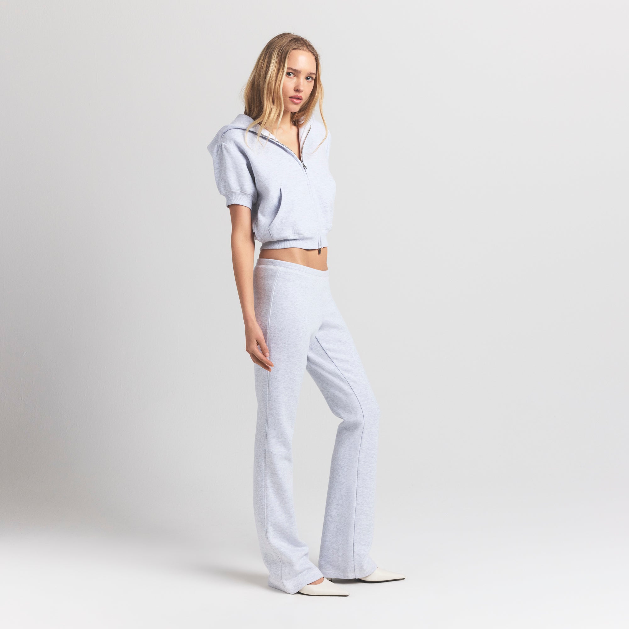 Bubble Sleeve Cropped Zip Up - Image 3